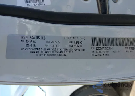 2016 Dodge Charger R/T z USA, uszkodzony, nr VIN 2C3CDXCTXGH226640